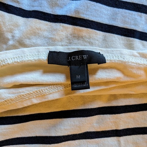 J. Crew Striped Long-Sleeve Cotton Tee - Size M - EUC - Picture 3 of 5
